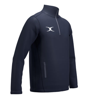 RCBT26Clothing JKT ATOM QTR ZIP DARK NAVY M-Three Quarters Right