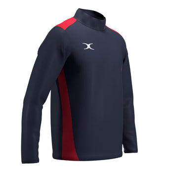 RCBW26Clothing JKT ATOM WARM UP DARK NAVY RED M-Three Quarters Right