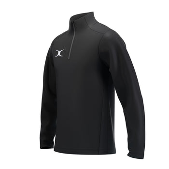 RCCC25Clothing TOP QTR ZIP FLEECE ATOM BLACK M-Three Quarter Left