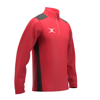 RCCC25Clothing TOP QTR ZIP FLEECE ATOM RED BLACK M-Three Quarter Right
