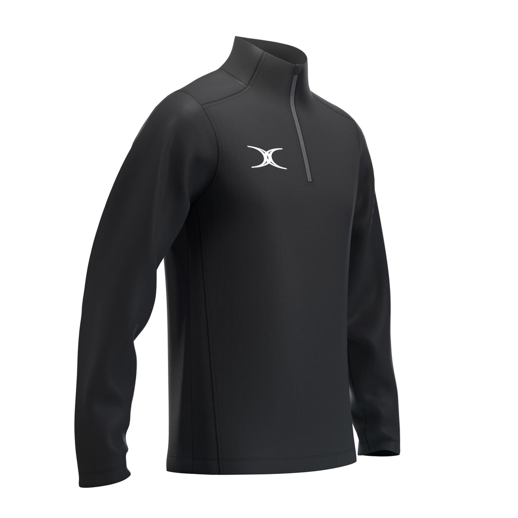 RCCD25Clothing TOP QTR ZIP FLEECE ATOM BLACK M-Three Quarter Right