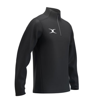 RCCD25Clothing TOP QTR ZIP FLEECE ATOM BLACK M-Three Quarter Right