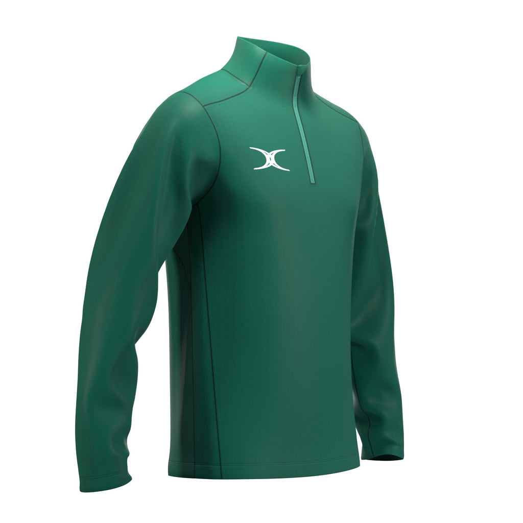 RCCD25Clothing TOP QTR ZIP FLEECE ATOM GREEN M-Three Quarter Right