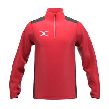RCCD25Clothing TOP QTR ZIP FLEECE ATOM RED BLACK M-Front