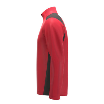 RCCD25Clothing TOP QTR ZIP FLEECE ATOM RED BLACK M-Left Side