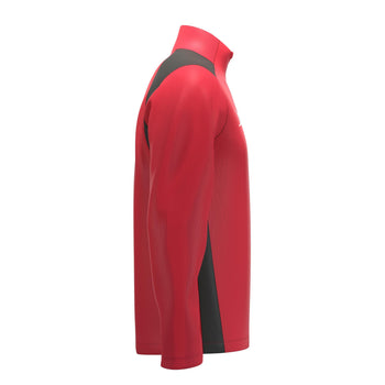 RCCD25Clothing TOP QTR ZIP FLEECE ATOM RED BLACK M-Right Side