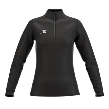 RCCE25Clothing TOP QTR ZIP FLEECE ATOM BLACK WOMEN 10-Front