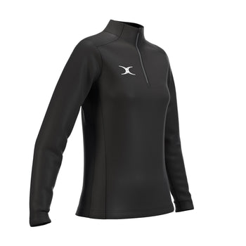 RCCE25Clothing TOP QTR ZIP FLEECE ATOM BLACK WOMEN 10-Three Quarters Right