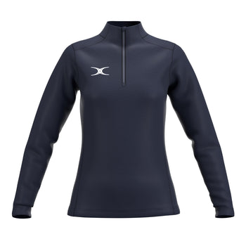 RCCE25Clothing TOP QTR ZIP FLEECE ATOM DARK NAVY WOMEN 10-Front
